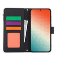 Откидной чехол для Samsung Galaxy S24, Wallet Zipper Pocket RFID, с плечевым ремнем, чёрный