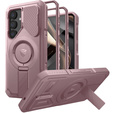 Бронированный чехол для Samsung Galaxy S25, Dexnor CamProtect MagSafe, розовый (Две рамки)