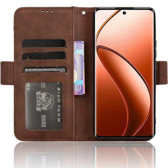 Футляр з клапаном для Realme 12 Pro 5G / 12 Pro+ 5G, Card Slot, коричневий