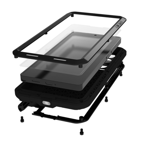 Чехол Love Mei до Samsung Galaxy S25 Ultra, armored with glass, чёрный