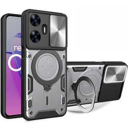 Бронированный чехол для Realme C55, CamShield Slide, серебряный