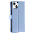 Откидной чехол для iPhone 15, Wallet Zipper Pocket, синий