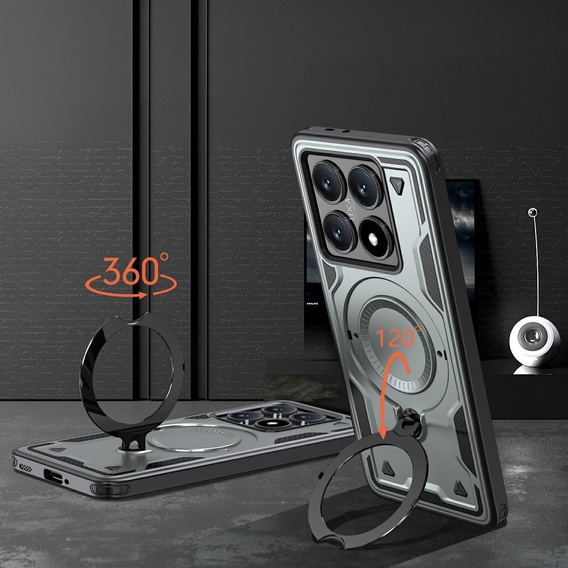 Чохол для Xiaomi 14T Pro, Military MagSafe, сріблястий