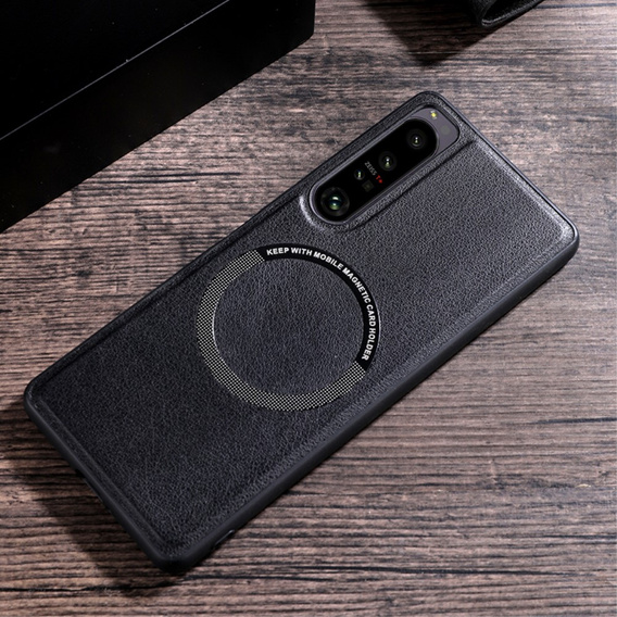Чехол до Sony Xperia 1 V, Leather Hybrid MagSafe, чёрный