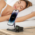 Беспроводное индуктивное зарядное устройство Tech-Protect A12 3 в 1, Black