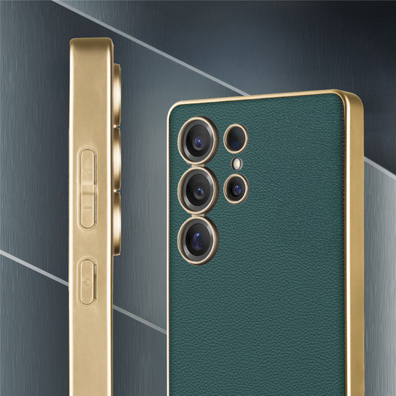 Чехол до Samsung Galaxy S25 Ultra, GKK Leather, зелёный