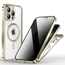 Чохол для iPhone 15 Pro Max, Privacy Dual Glass, для MagSafe, золотий