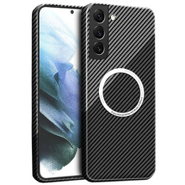 Чехол до Samsung Galaxy S22, Magsafe Slim Carbon, черный / серый