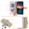 Чохол-книжка для Samsung Galaxy S24, Wallet Zipper Pocket, з дзеркалом, білий