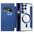 Чохол-книжка для Samsung Galaxy S22 Ultra 5G, RFID Wallet MagSafe CamShield, темно-синій