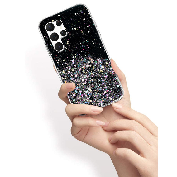 Чехол до Samsung Galaxy S22 Ultra 5G, Glittery, чёрный