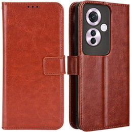 Футляр з клапаном для Oppo Reno 11F 5G, Crazy Horse Wallet, коричневий