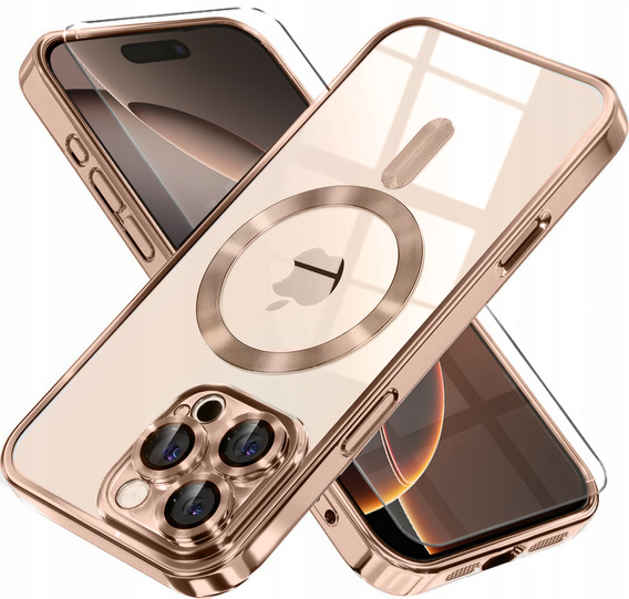 Чохол для iPhone 16 Pro Max, Electro MagSafe, desert titanium + Скло на екран