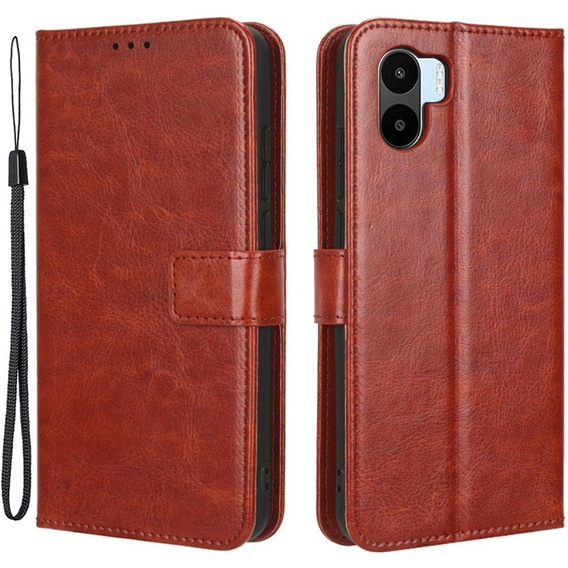 Откидной чехол для Xiaomi Redmi A1 4G / A2 4G, Crazy Horse Wallet, коричневый