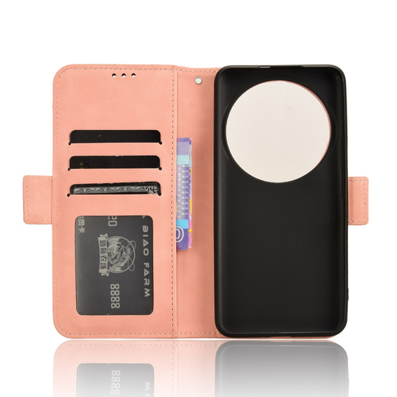Футляр з клапаном для Xiaomi 14 Ultra, Card Slot, рожевий