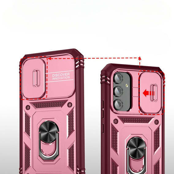 Чехол NOX Camera Slide Samsung Galaxy A54 5G, CamShield Slide, розовый / бордовый