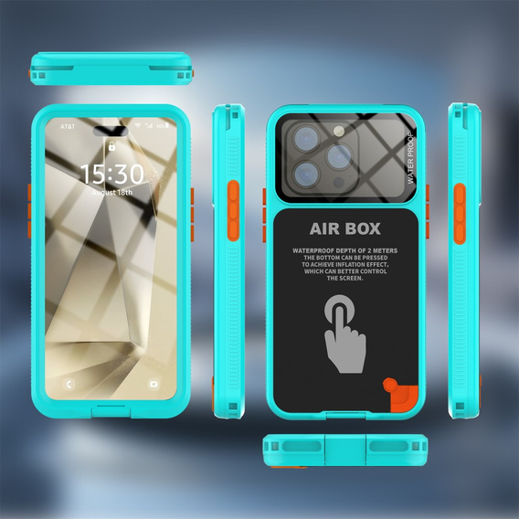 Водонепроникний чохол IP68 для iPhone 15 Pro, SHELLBOX Air Box, м'яти