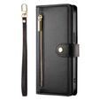 Откидной чехол для iPhone 16 Plus, Wallet Zipper Pocket, чёрный