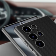 Чехол до Samsung Galaxy S24 Ultra, GKK Woven Leather, чёрный