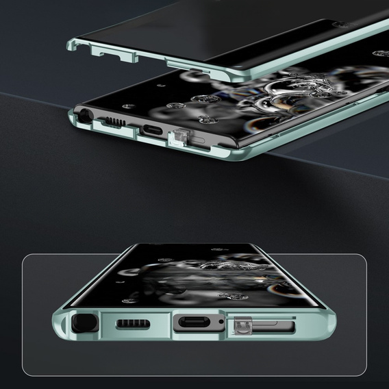 Чохол для Samsung Galaxy S23 Plus, Magnetic Dual Glass, зелений