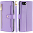 Чохол-книжка для iPhone 16E, Wallet Zipper Pocket, фіолетовий