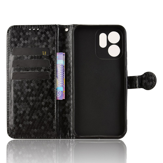 Чохол-накладка для Oppo Reno 14F, Wallet Rhombus, чорний