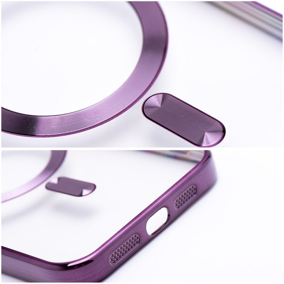 Чехол для iPhone 16 Pro, Electro MagSafe, фиолетовый + стекло для экрана
