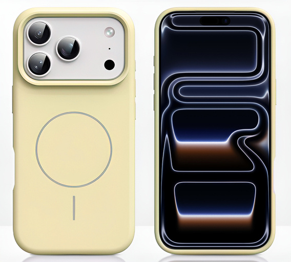 Силиконовый чехол для iPhone 17 Pro Max, для MagSafe, противоударный, желтый