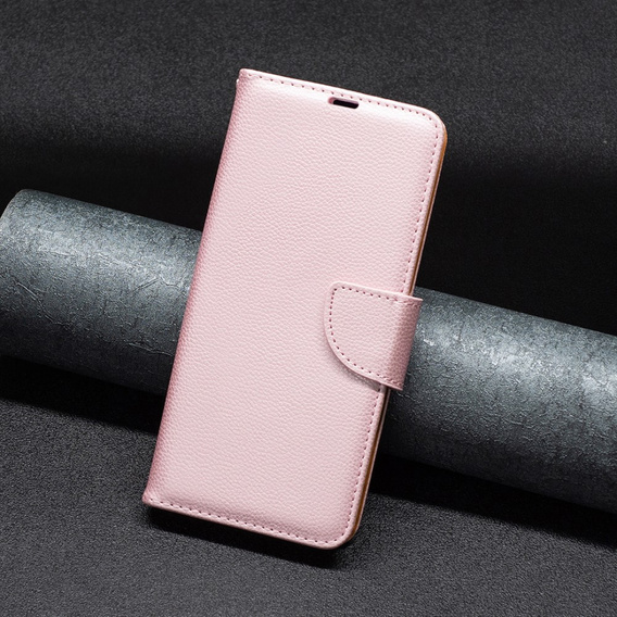 Откидной чехол для Xiaomi Redmi 12 4G, Wallet Litchi Magnet, розовый rose gold