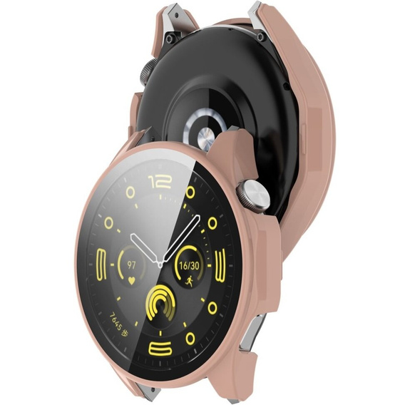 Чехол 2 в 1 + закаленное стекло для Huawei Watch GT 4 46mm, розовый