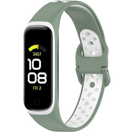 Силиконовый ремешок для Samsung Galaxy Fit 2 SM-R220, Green / White