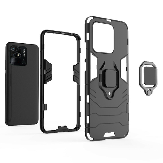 Чoхол до Xiaomi Redmi 10C, Kickstand Ring, чорний