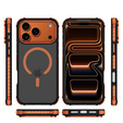 Матовий чохол для iPhone 17 Pro Max, броньований, для MagSafe, димчастий з помаранчевими боками