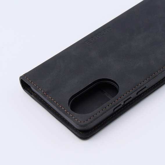 Чехол для Oppo A78 4G, ERBORD Vintage, бумажник с клапаном, чёрный