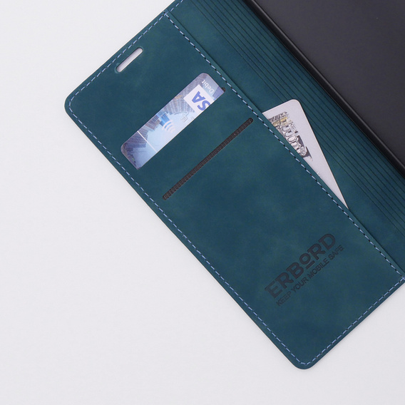 Чехол для Oppo A78 4G, ERBORD Vintage, бумажник с клапаном, синий