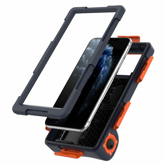SHELLBOX I Uniwersalne Etui Wodoodporne na telefon, Black/Orange
