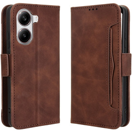 Откидной чехол для Xiaomi Poco X7 Pro 5G, Card Slot, коричневый