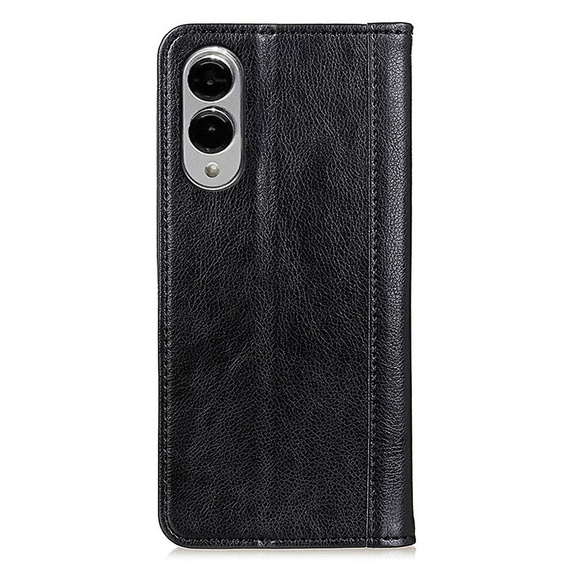 Флип-кейс для Samsung Galaxy S25 Edge, Split Leather, чёрный