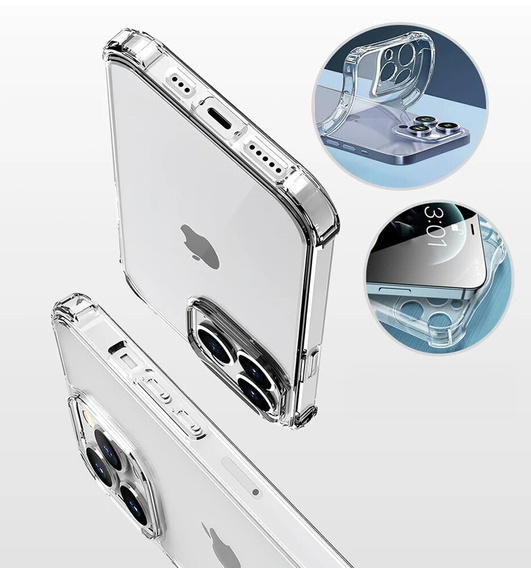 Чохол для iPhone 16 Pro Max, Erbord Dropproof, прозорий + скло