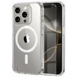 Магнитный чехол MagSafe для iPhone 16 Pro Max, ERBORD CrystalMag, прозрачный + стекло для экрана