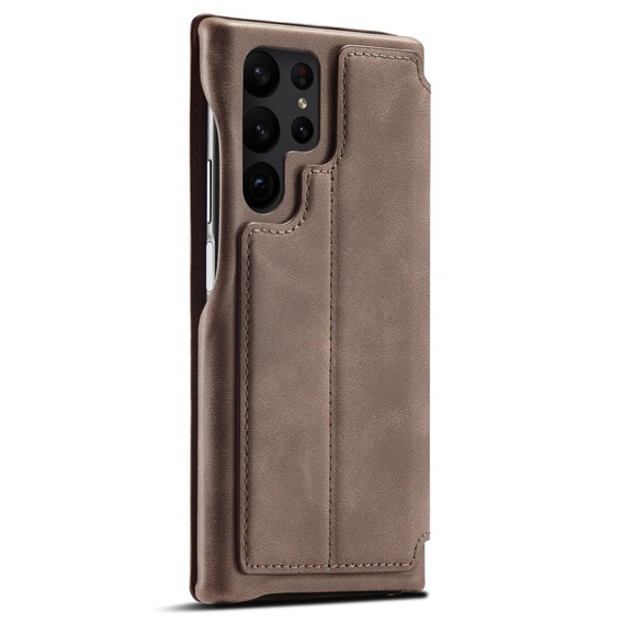 Чохол-книжка для Samsung Galaxy S23 Ultra, ERBORD Retro, коричневий
