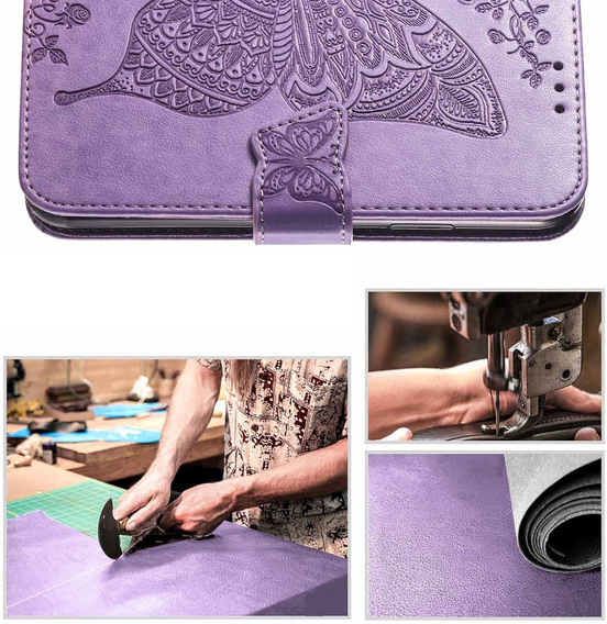Чохол-книжка для Oppo Reno 13F / Oppo Reno 13FS, Butterfly, фіолетовий