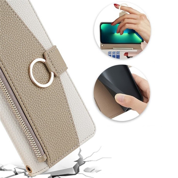 Чохол-книжка для iPhone 7 / 8 / SE (2020) / SE (2022), Wallet Zipper Pocket, з дзеркалом, білий