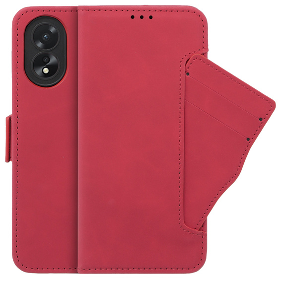 Откидной чехол для Oppo A58 4G, Card Slot, красный