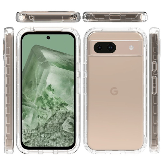 Чoхол Shockproof до Google Pixel 8A, із захисним екраном, прозорий