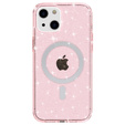 Чехол до iPhone 14, Dropproof MagSafe Glitter, розовый