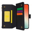 Чохол-книжка для Samsung Galaxy S24, Wallet Zipper Pocket RFID, з плечовим ременем, чорний