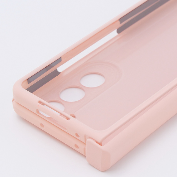 Чохол для Samsung Galaxy Z Fold5 5G, зі склом, рожевий