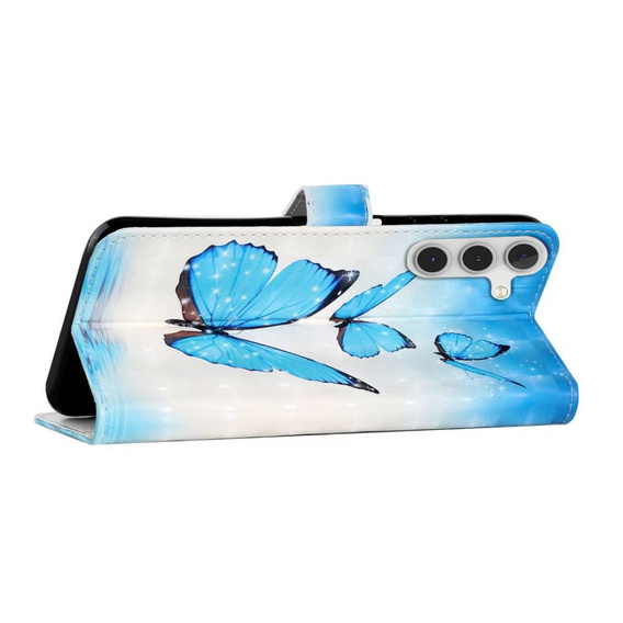 Откидной чехол для Samsung Galaxy A05s, Wallet, Butterflies, синий
