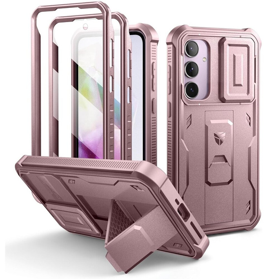 Броньований чохол для Samsung Galaxy A55, Dexnor Full Body (Two Frames), рожевий